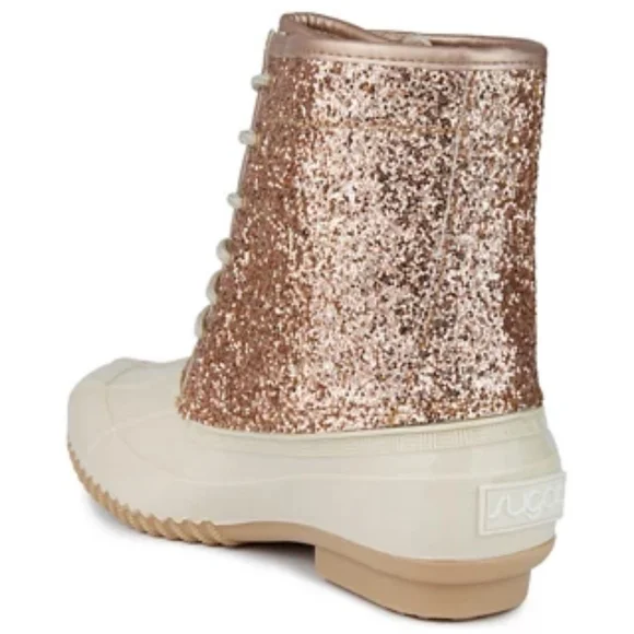 Sugar Shearling Lined Duck Boots  Rose Gold sz 7 - Picture 3 of 3